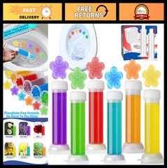 Toilet Gel Stamp Refills – 6 Pcs, 72 Count Flower Scent Bathroom Deodorizer