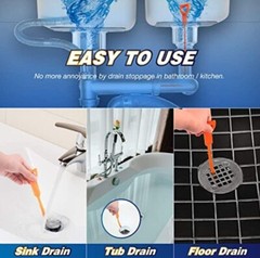 4Pcs 25 Inch Hair Drain Cleaner Tool Set -Snake Drain Clog Remover for Sink Tube