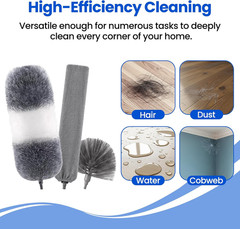 Extra-Long Dusters Kits with Extension Pole, Cobweb Duster, Microfiber Dusting C