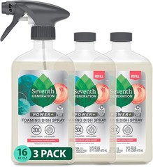 Foaming Dish Spray Cleaner Apple Scent 16 fl oz Pack of 3 Kitchen Degreaser Foam