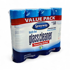 Sprayway Glass Cleaner, Foaming Action Aerosol Spray Cans, 19 oz 4-Pack