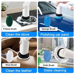 Electric Spin Scrubber Replacement Brush Heads Set, 8 Pieces, Multiple Brushe…