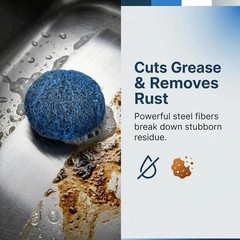 Powerful Steel Wool Soap Pads (10 Count) for Grease & Rust Removal, Reusable