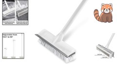 Multi-Surface Cleaning Scrub Brush: Adjustable Long Handle & Scraper Attachment