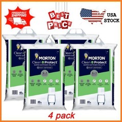 4 pack Morton Clean and Protect Plus Rust Defense Water Softener Salt Pellets 40