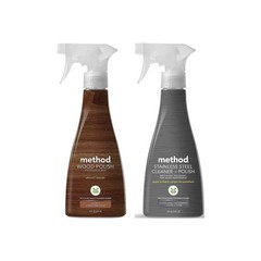 Stainless Steel Cleaner & Polish + Wood Polish Bundle – 14 oz Each, 2 Pack