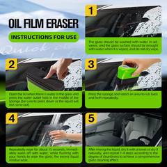 1/2/3Pcs Automotive Car Oil Film Cleaning Brush,150Ml Glass Oil Film Remover for