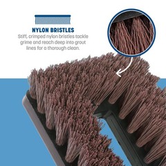 Swivel Scrub Plastic Power Scrub Floor Brush with Nylon Grit Bristles, 8 x 3….