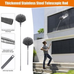 4 Pcs Microfiber Cobweb Duster with 100-inch Extendable Pole, Washable and Re…