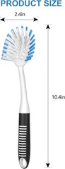 Durable 2-Pack Dish Brush Set with Non-Slip Handle & Built-in Scraper Features