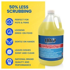 Ultra Professional™ 4 Pack 1 Gal Pots/Pans Dishwashing Detergent, Lemon, Yellow