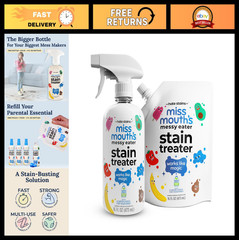 Messy Eater Stain Remover Spray & Refill Pouch – 16oz for Tough Stains