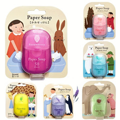 Paper Soap, Portable Soap Tablets, Suction Cardboard Soap, 6 Colors, 6 Flavors,