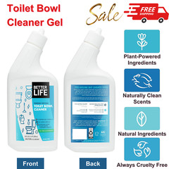 2 PK 24 Oz, Natural Toilet Bowl Cleaner Gel, Tea Tree & Peppermint, Plant-Based
