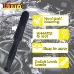 Car Parts Washer Brush, Bullet Head Parts Cleaning Brush for Cleaning Car Int…