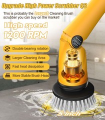 Qimedo Electric Spin Scrubber Extra Large Brush Q3,6000 mAh Best Battery