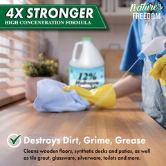 12% Hydrogen Peroxide, Food Grade H2O2 and Purified Water Only, 1 Gallon Solu…
