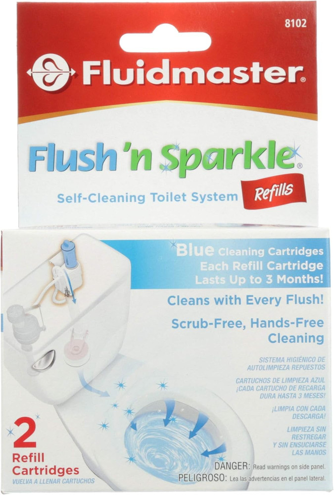 8102P8 Flush ‘n Sparkle Automatic Toilet Bowl Cleaning System Refills, Blue 2…
