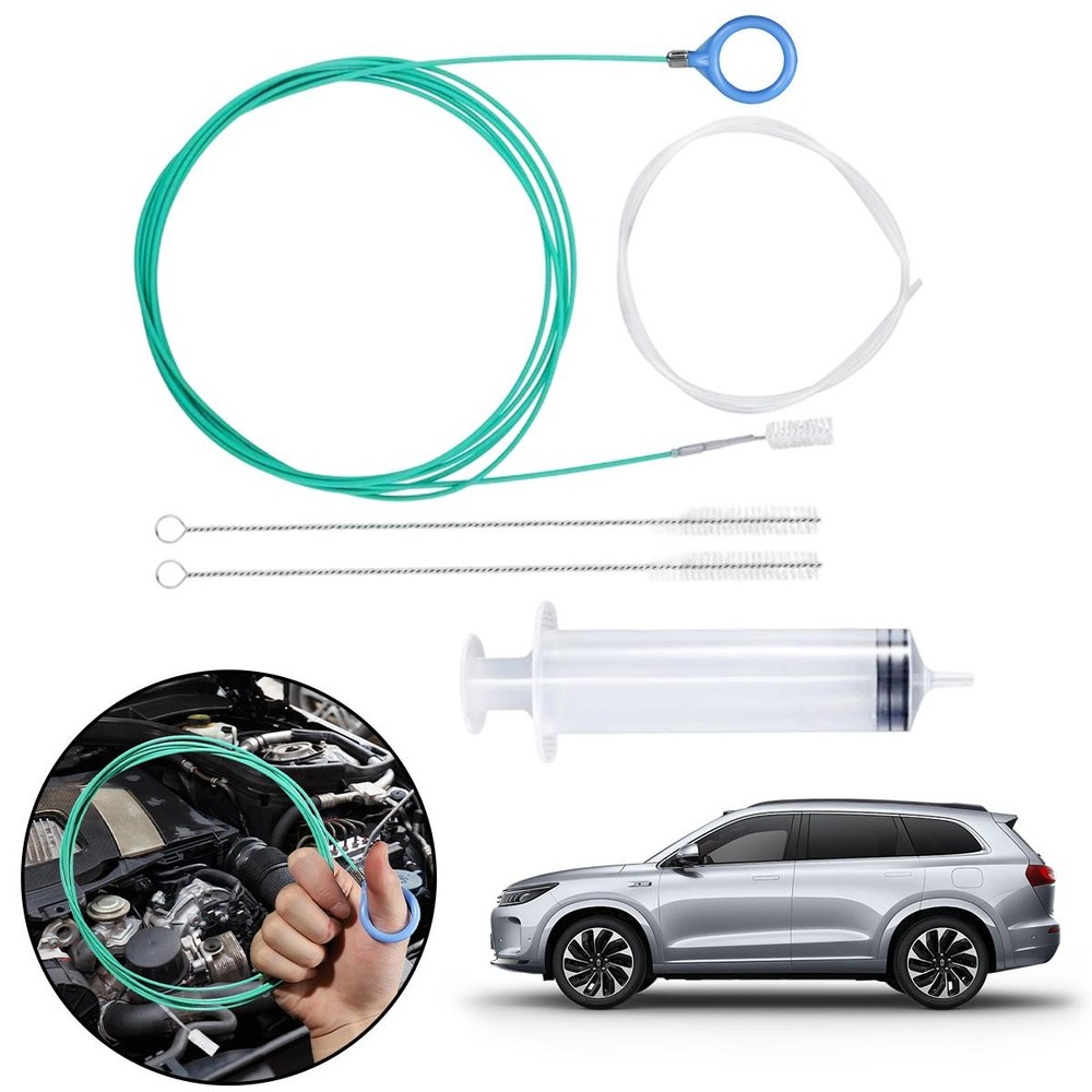 Car Drainage Hole Cleaning Brush Set 5pcs PVC Flexible Wire for Sunroof