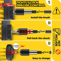 6Pack Drill Brush Power Scrubber Cleaning Brush Extended Long Attachment Set All