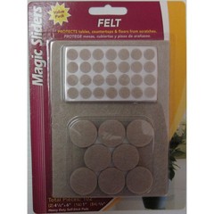 Magic Sliders Felt Self Adhesive Protective Pads Oatmeal Assorted 102pk (6-Pack)