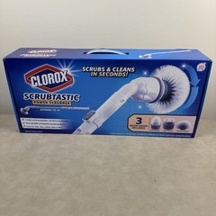 Clorox Deluxe Scrubtastic Power Scrubber 39″ Reach 3 Brush Heads Rechargeable