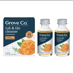 GROVE CO Tub & Tile Cleaner Concentrate Set of 2 Orange & Rosemary New