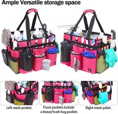 Waterproof Extra Large Cleaning Caddy with Multiple Pockets & Detachable Trolley