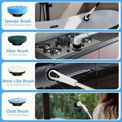 Electric Spin Scrubber, 5-Speed Power Spin Cleaner with 8 Replaceable Brush H…