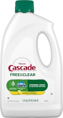 Cascade Free Clear Dishwasher Detergent Liquid Gel Lemon Scent 75 oz Soap