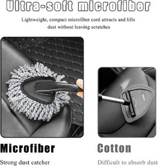 Car Dash Duster Brush, Super Soft Microfiber Multi-Functional Car Color: Gray