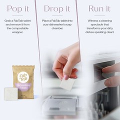 FAB TAB Plastic-Free Dishwashing Tablets – Eco-Friendly Dishwasher Detergent 30