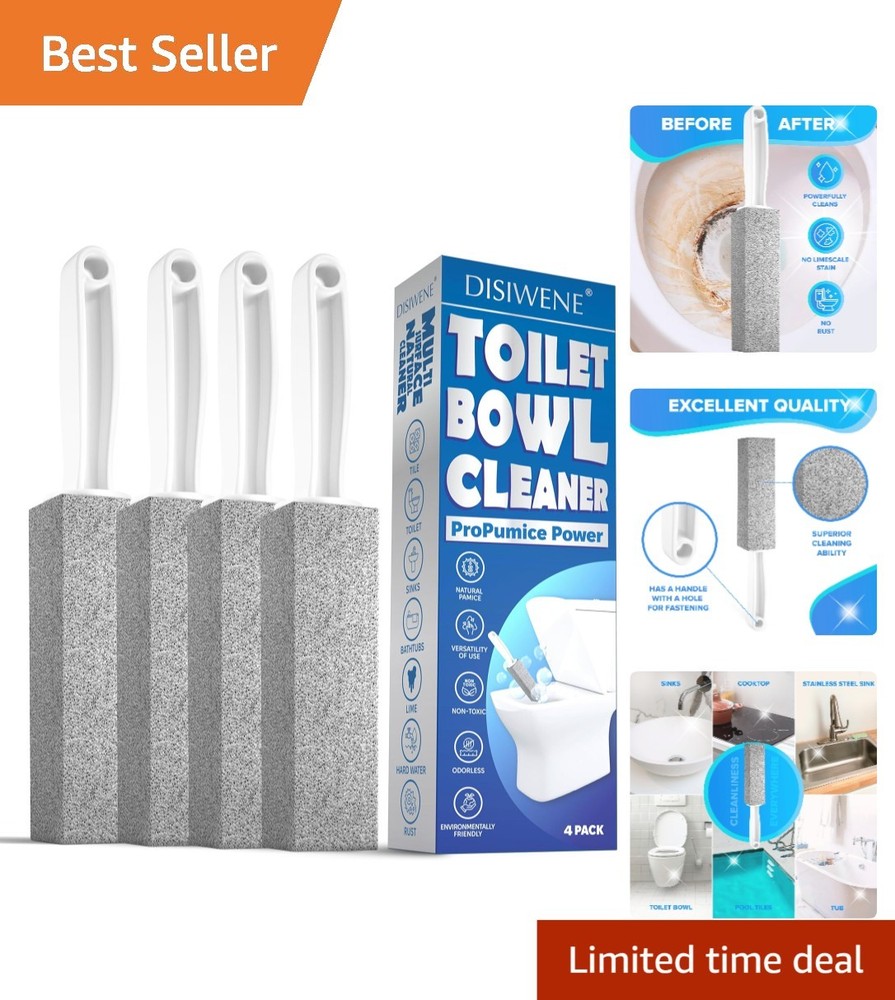 Pumice Cleaning Stone with Handle for Toilet and Bathtub Stains Pack of 4