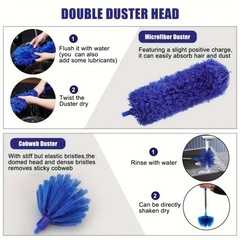 Microfiber Ceiling Fan Duster-Cobweb Cleaner Brush Kit Telescopic Extension Pole