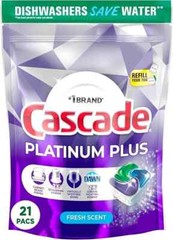 Cascade Platinum Plus Dishwasher Pods, Dish Detergent 66 pods (3 pack/22 pods)
