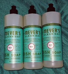 Lot of 3 Mrs. Meyer’s Clean Day Liquid Dish Soap Basil Scent 16.0oz