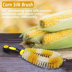 Corn Silk Remover Cleaning Brush for Vegetables with Handle Nylon Bristles Tool