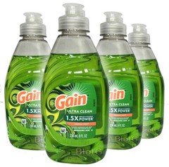 GAIN Ultra Clean Dishwashing Liquid Soap Grease Cleaner Dish Washer Sale 8oz-4Pk