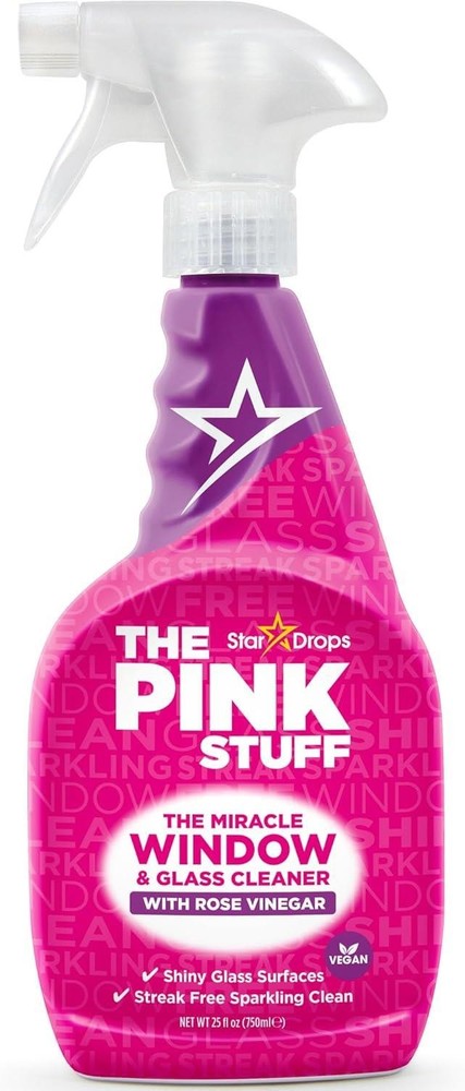 The Pink Stuff Window & Glass Cleaner with Rose Vinegar, 25.4oz Spray – 82384