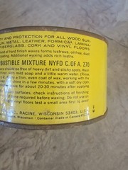 SC Johnson Paste Wax Original Formula Container 1 Lb 60% Full *Read