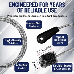 FryOilSaver 48″ Clog Remover – Flexible Brush for Efficient Drain Cleaning