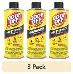 Goof Off Professional Remover 16oz, Latex Paint & Adhesive, 3-Pack new