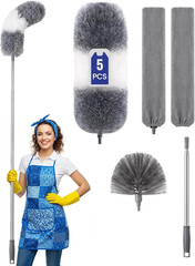Extra-Long Dusters Kits with Extension Pole, Cobweb Duster, Microfiber Dustin…