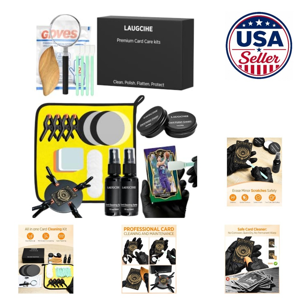 Card Cleaning Kit 20 in 1 Restoration Spray Polish Cream Flattening Tools For