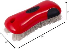 Stiff Bristle Carpet Brush with Ergonomic Grip for Home and Automotive Cleaning