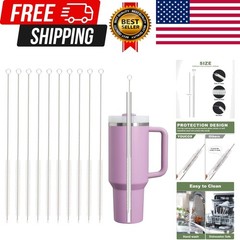 Straw Cleaner Brush for Stanley, 10Pcs Reusable Extra Long Straws Cleaning Brush