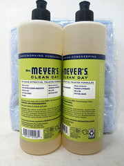 2 Pack – Mrs. Meyer’s Clean Day Dish Soap – Lemon Verbena + 2 Microfiber Cloth