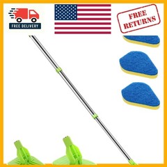 Lightweight 37” Cleaning Brush with Stiff Bristles & Sponge – Versatile Use