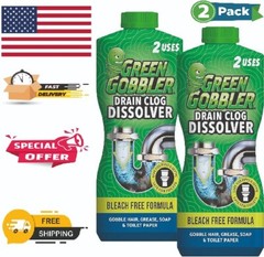 Liquid Hair Drain Clog Remover & Cleaner, For Toilets, Tubs, Septic Safe, 2 Pack