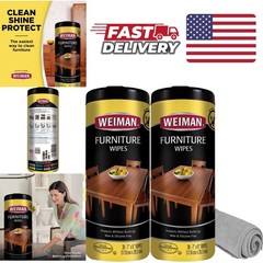 Wood Polish and Cleaning Wipes 60 Count for Furniture with UVX15 Protection